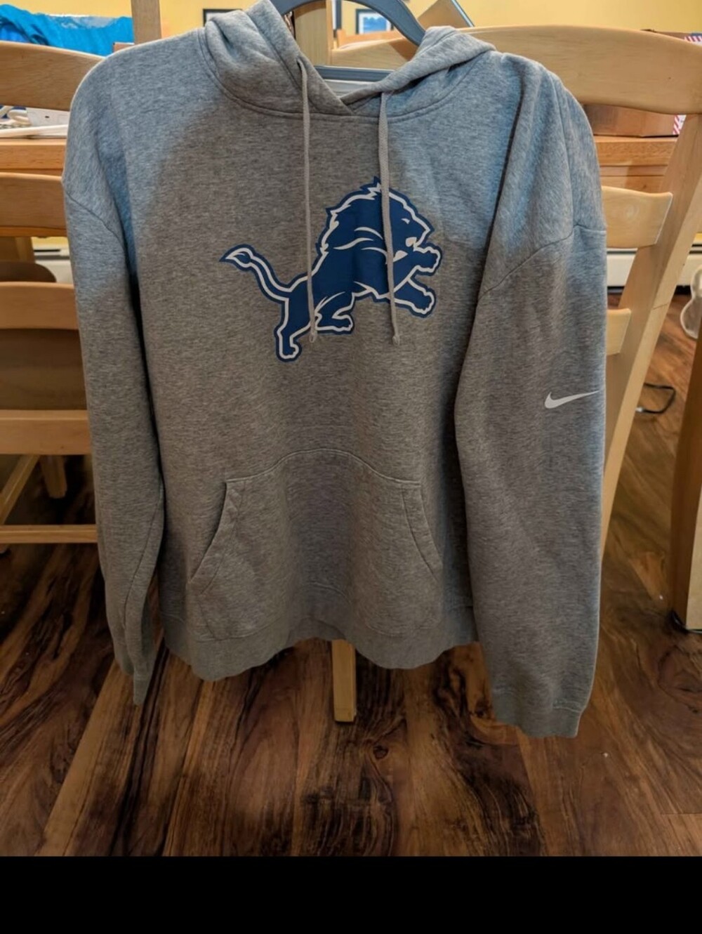 NWOT Nike NFL Detroit Lions Gray Club Fleece Pullover Hoodie Sweatshirt Men's XL